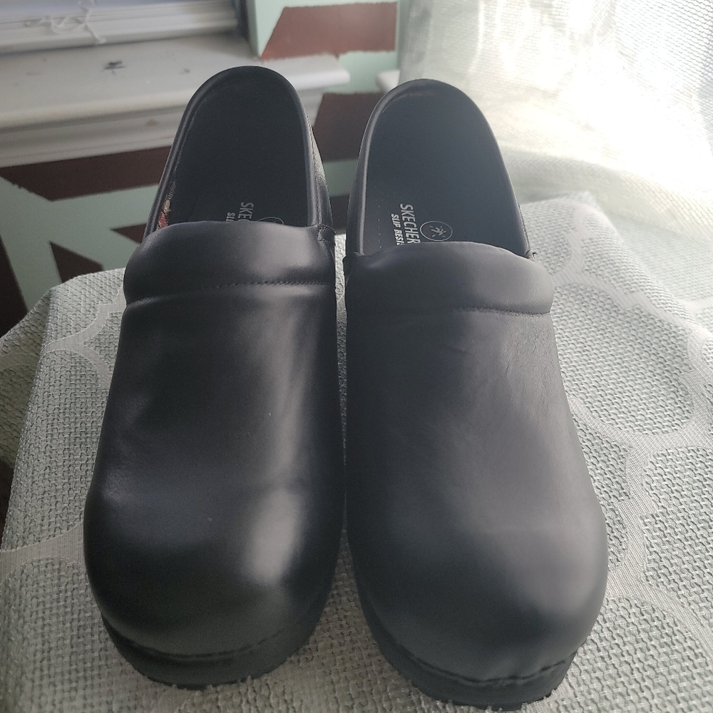 Skechers Women's Black Work Slip Resistant Slip On Clog Shoes 11 Nonslip